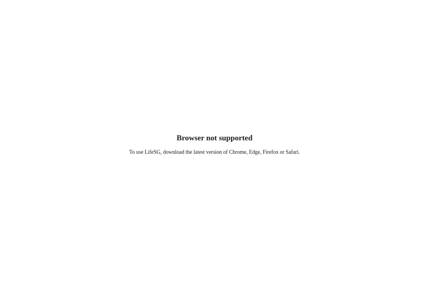 Captured homepage of life.gov.sg in the current scan