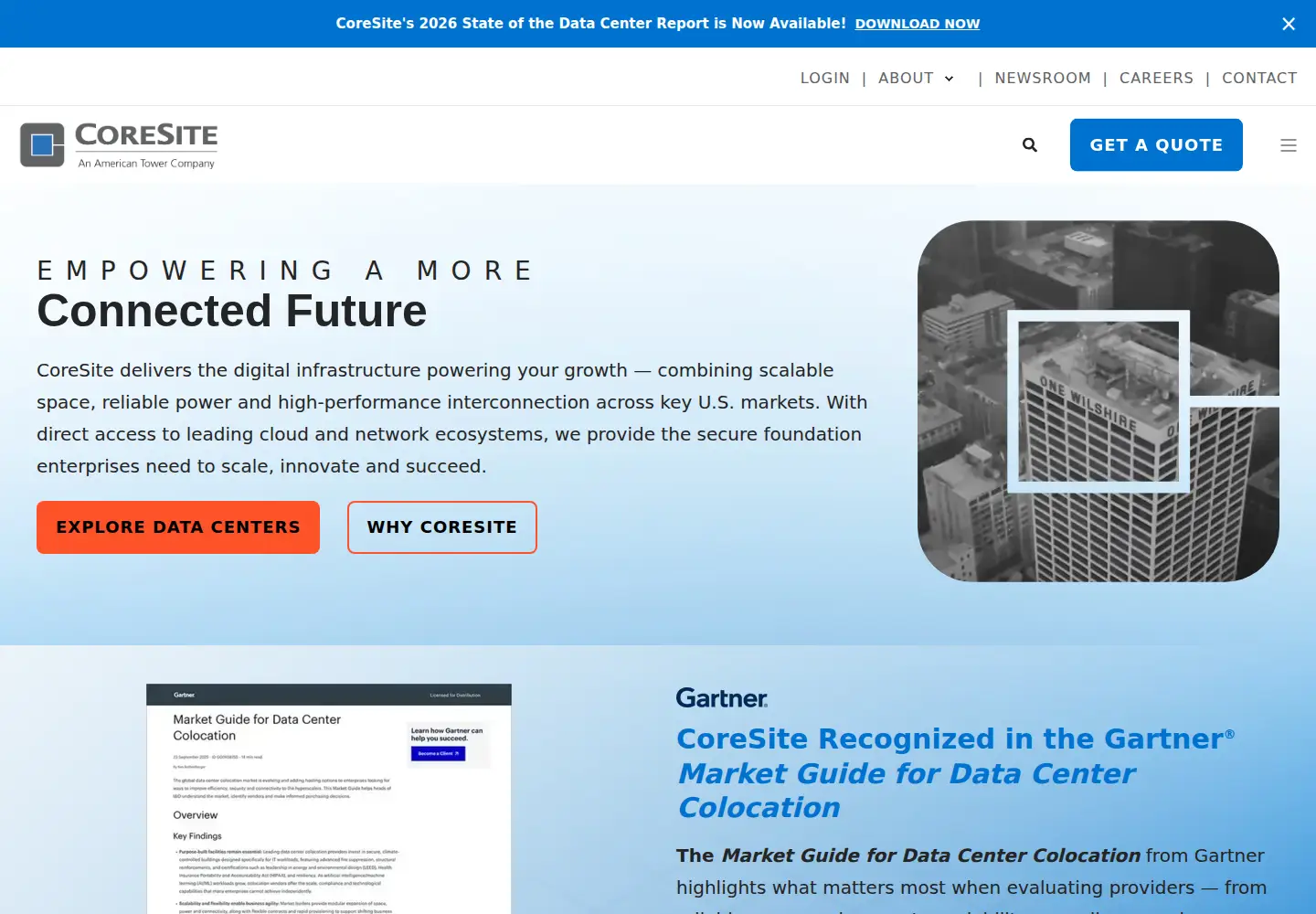 Screenshot of coresite.com