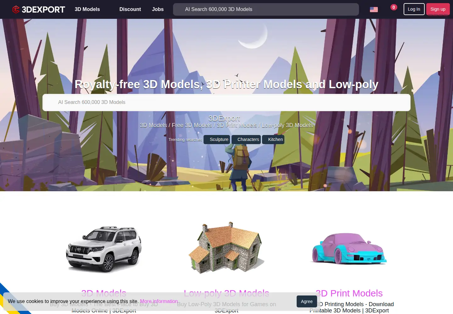 Screenshot of 3dexport.com