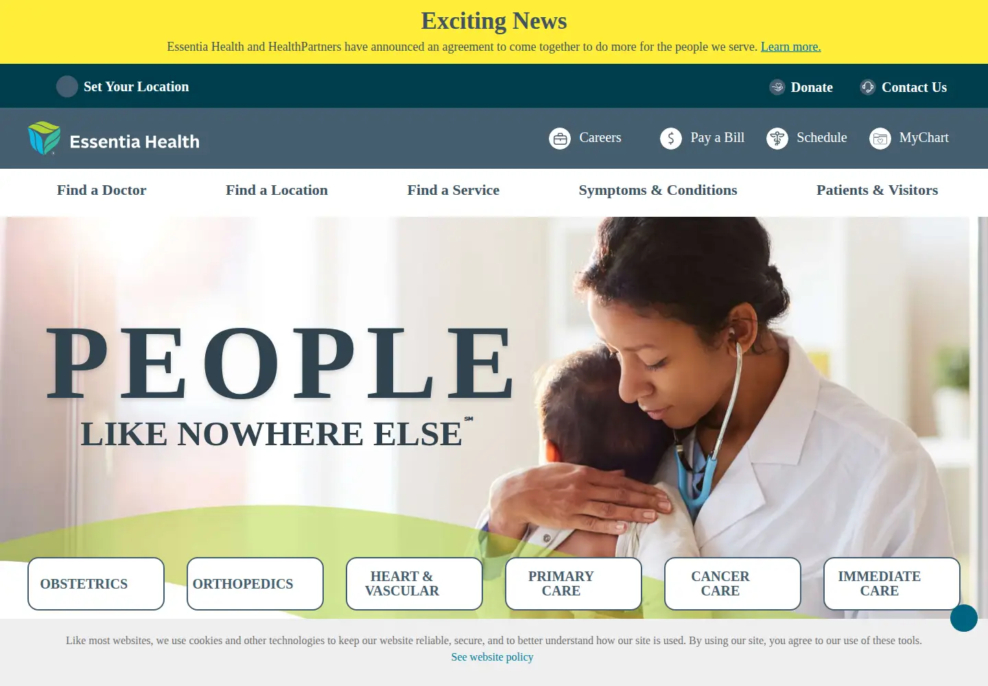Screenshot of essentiahealth.org