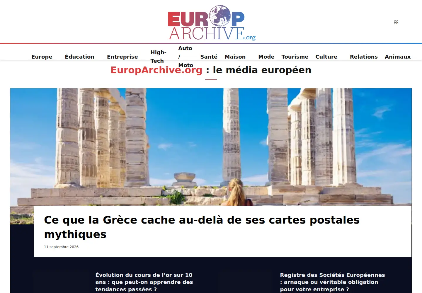 Screenshot of europarchive.org