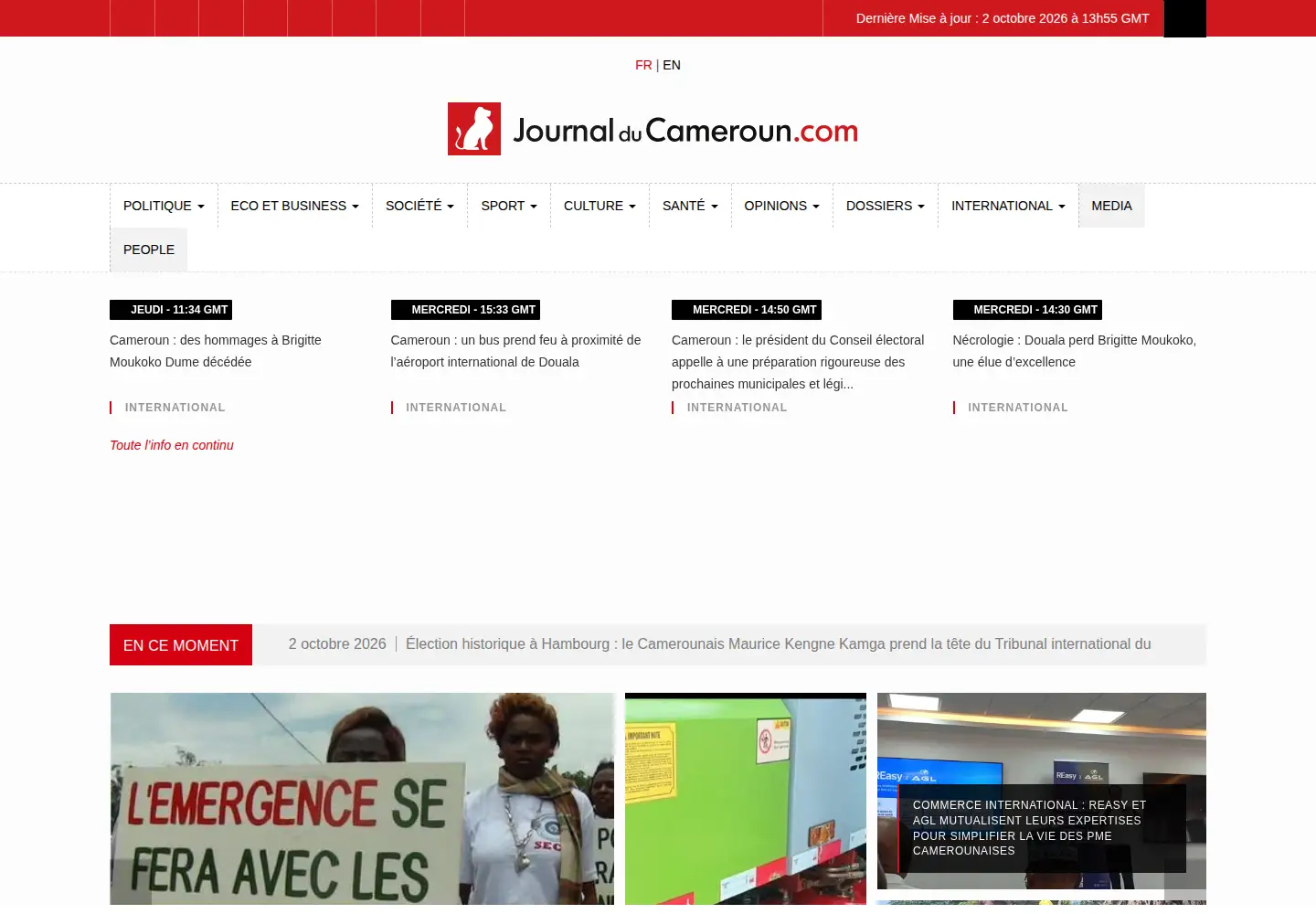 Screenshot of journalducameroun.com