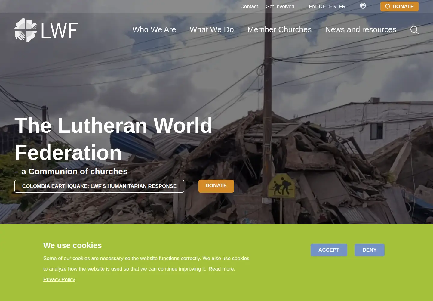 Screenshot of lutheranworld.org