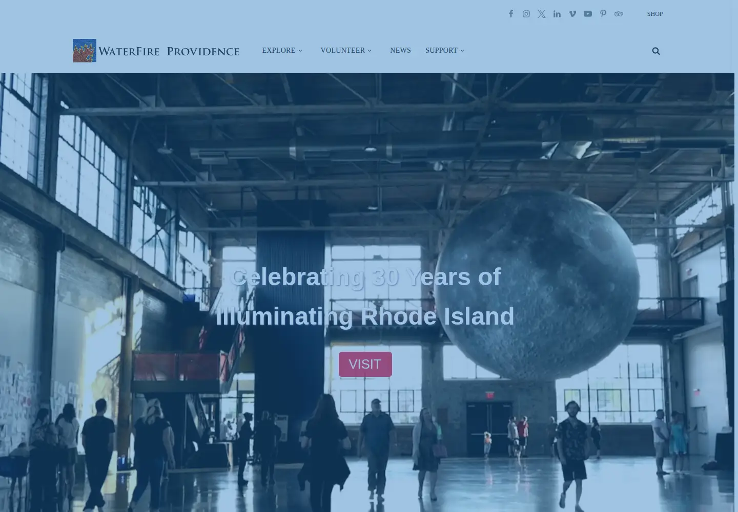 Screenshot of waterfire.org