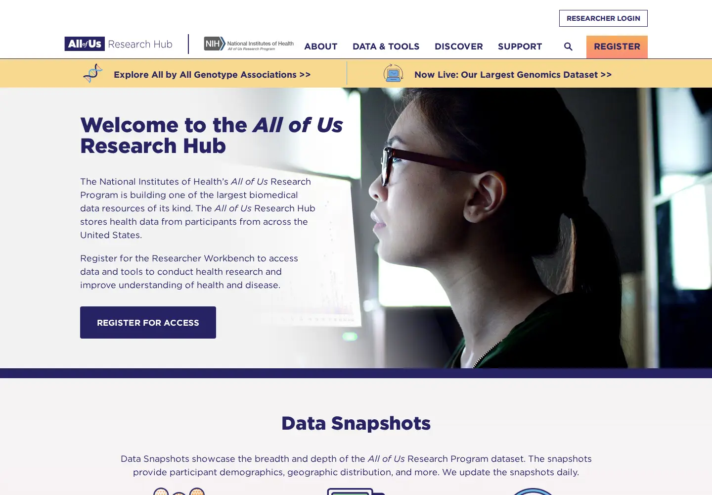Screenshot of researchallofus.org