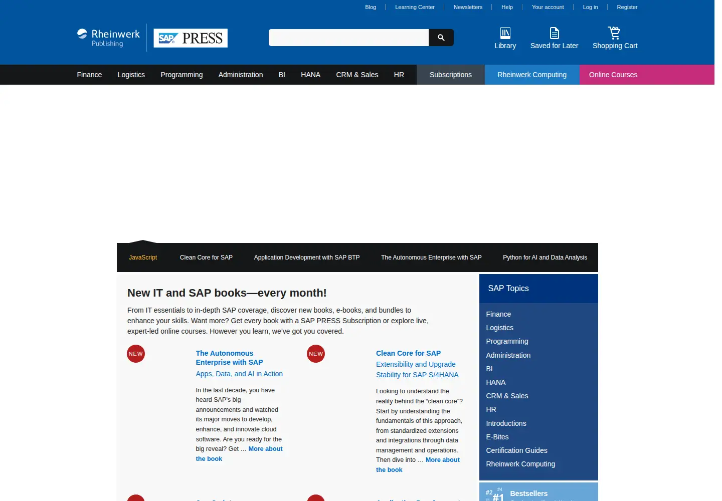 Screenshot of sap-press.com