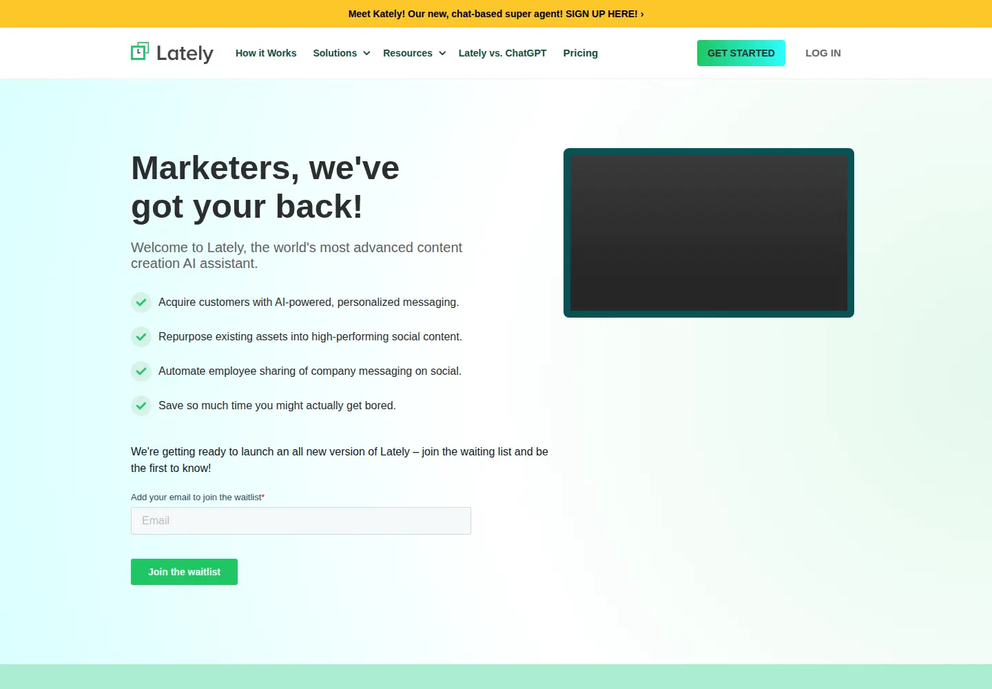 Screenshot of lately.ai