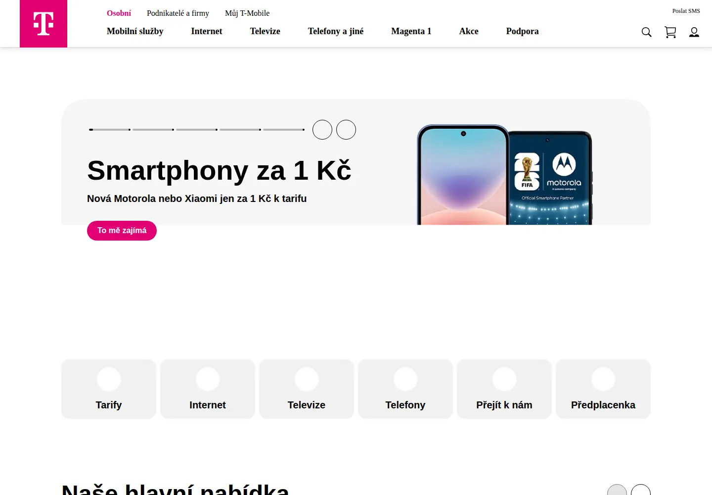 Screenshot of t-mobile.cz