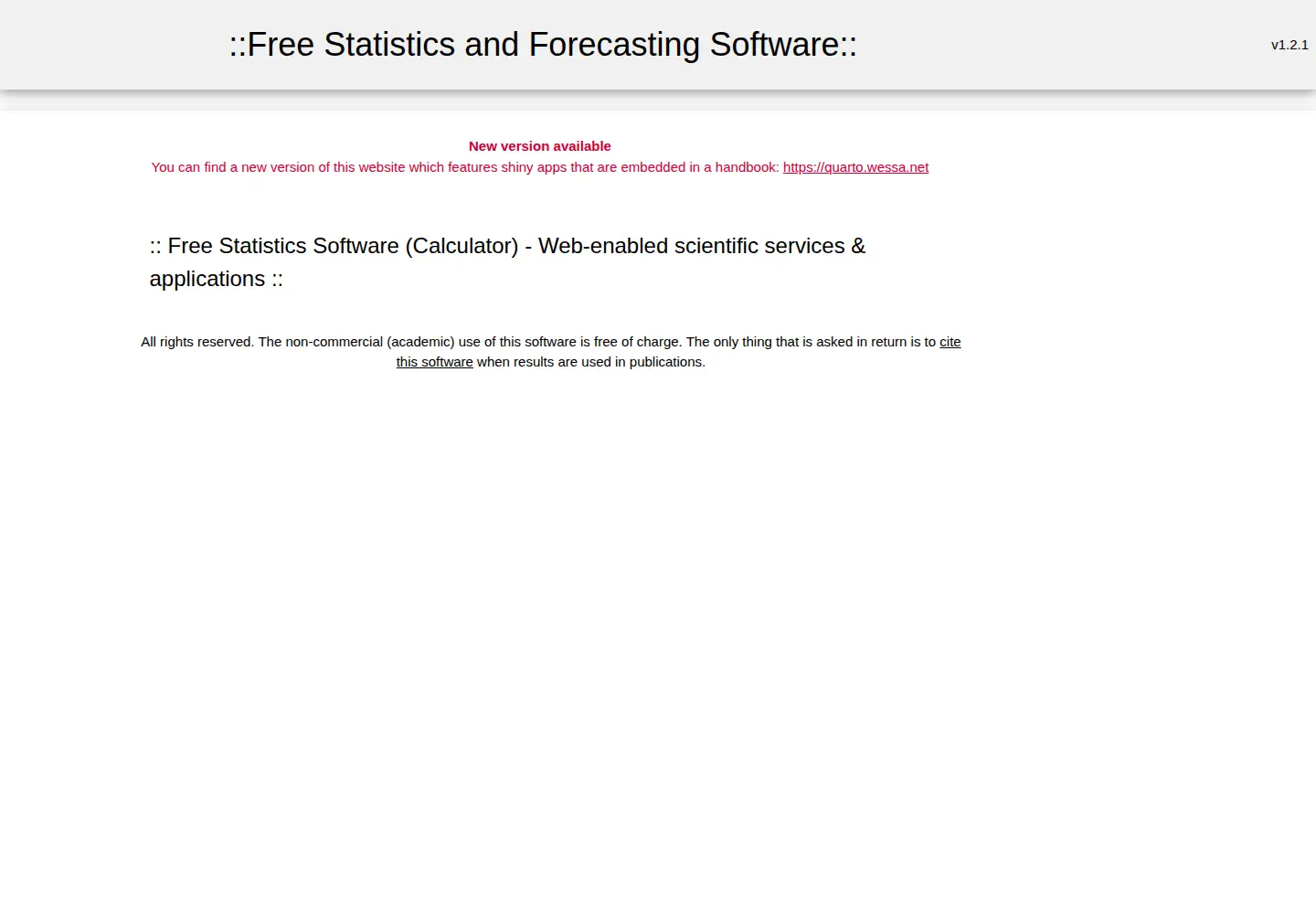 Screenshot of wessa.net