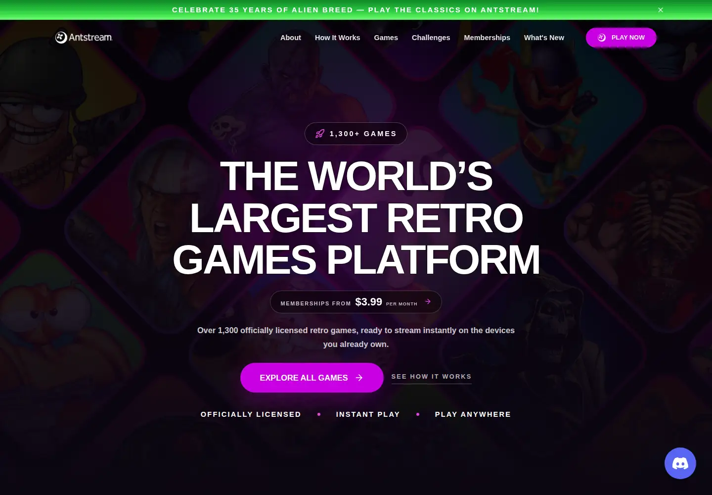 Screenshot of antstream.com