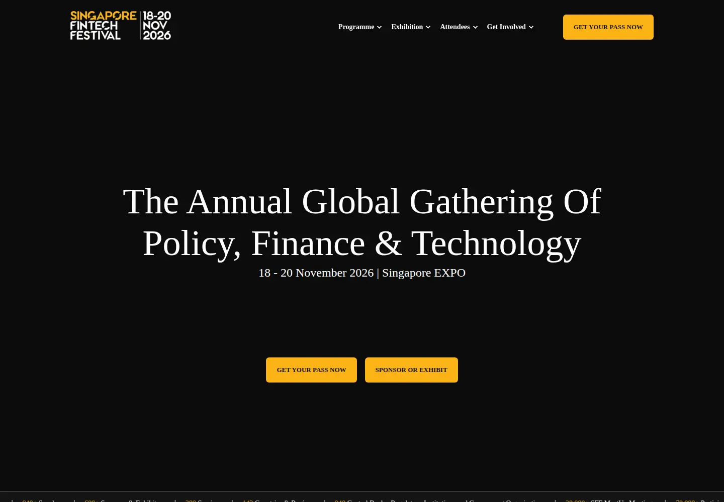Captured homepage of fintechfestival.sg in the current scan