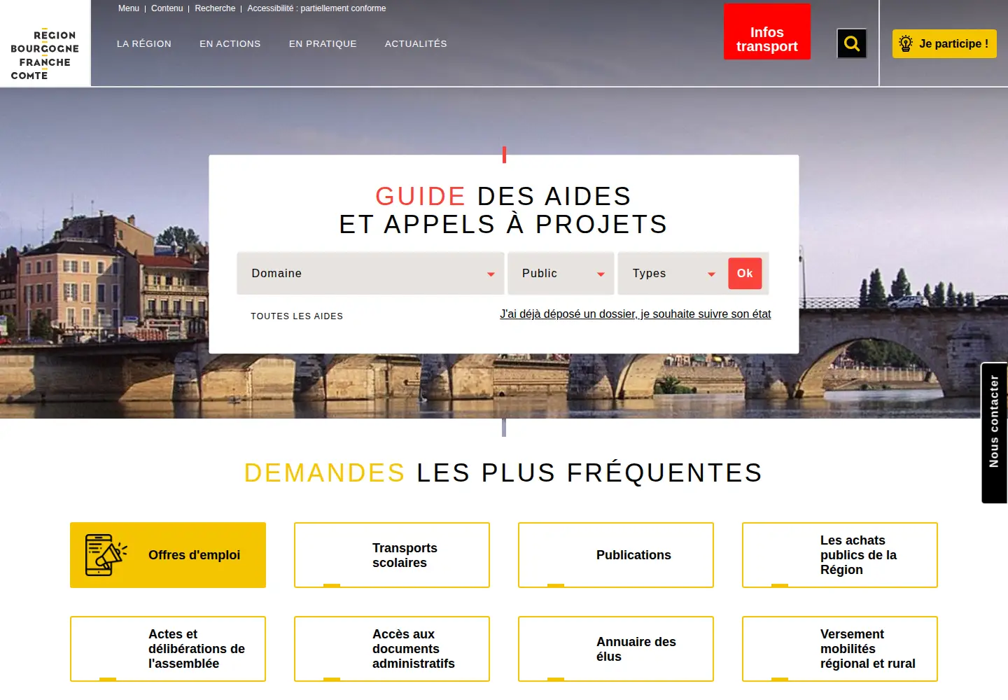 Screenshot of bourgognefranchecomte.fr