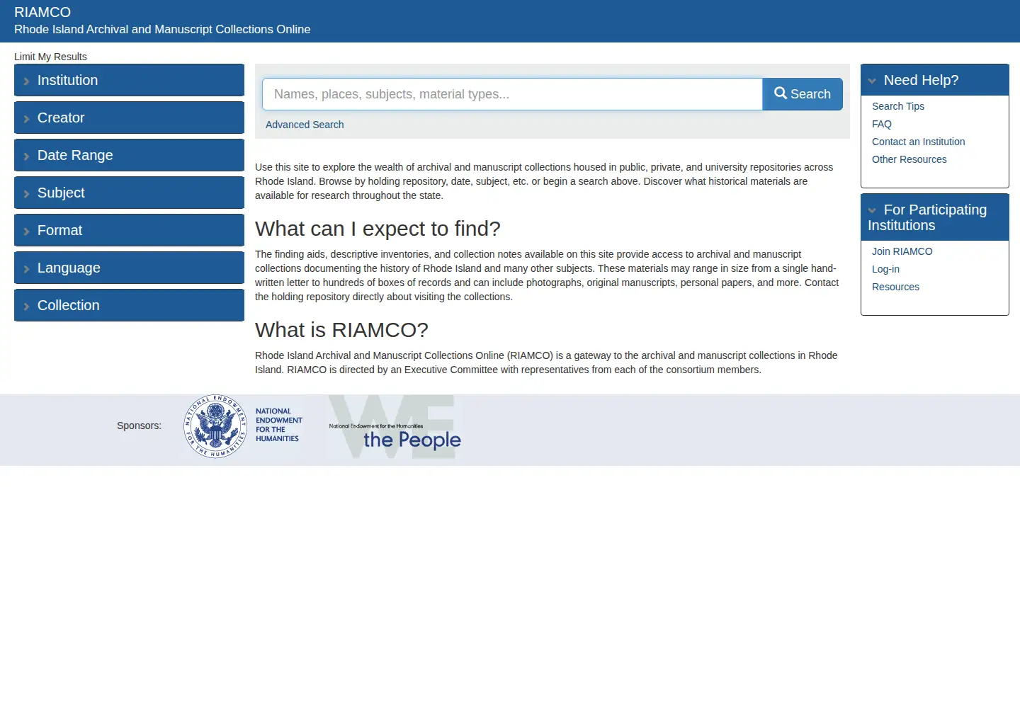 Screenshot of riamco.org