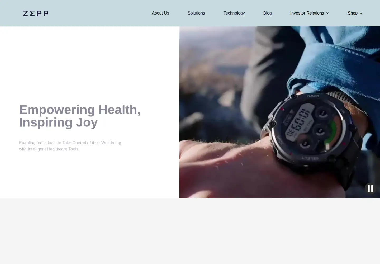 Screenshot of huami.com