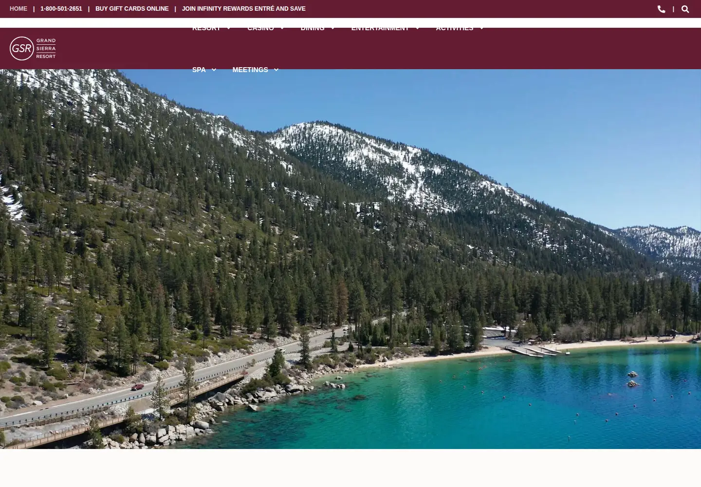 Screenshot of grandsierraresort.com