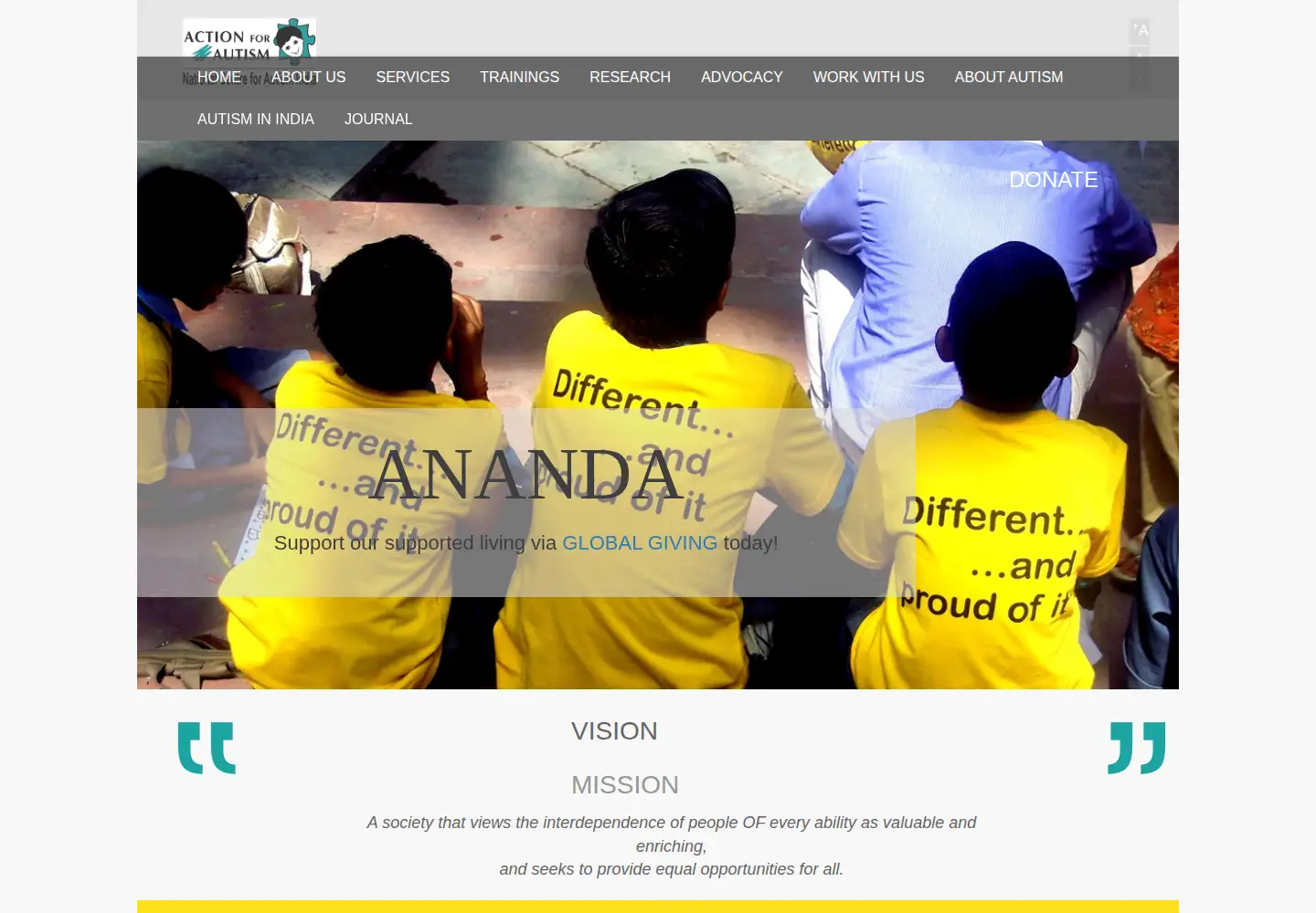 Screenshot of autism-india.org