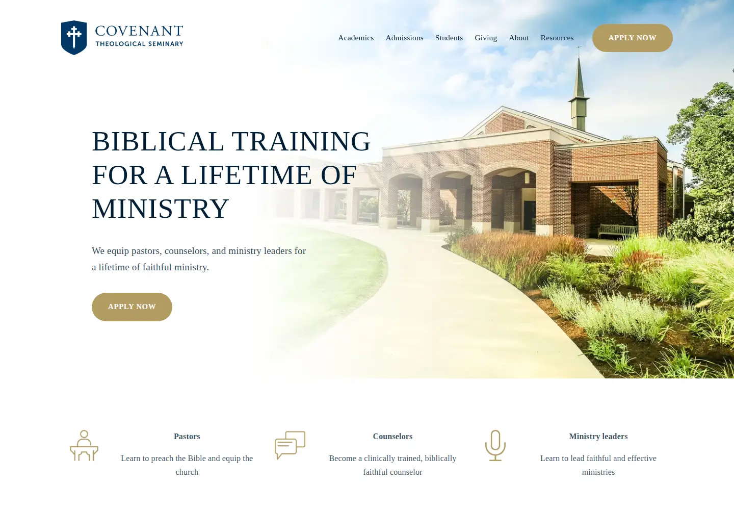 Screenshot of covenantseminary.edu