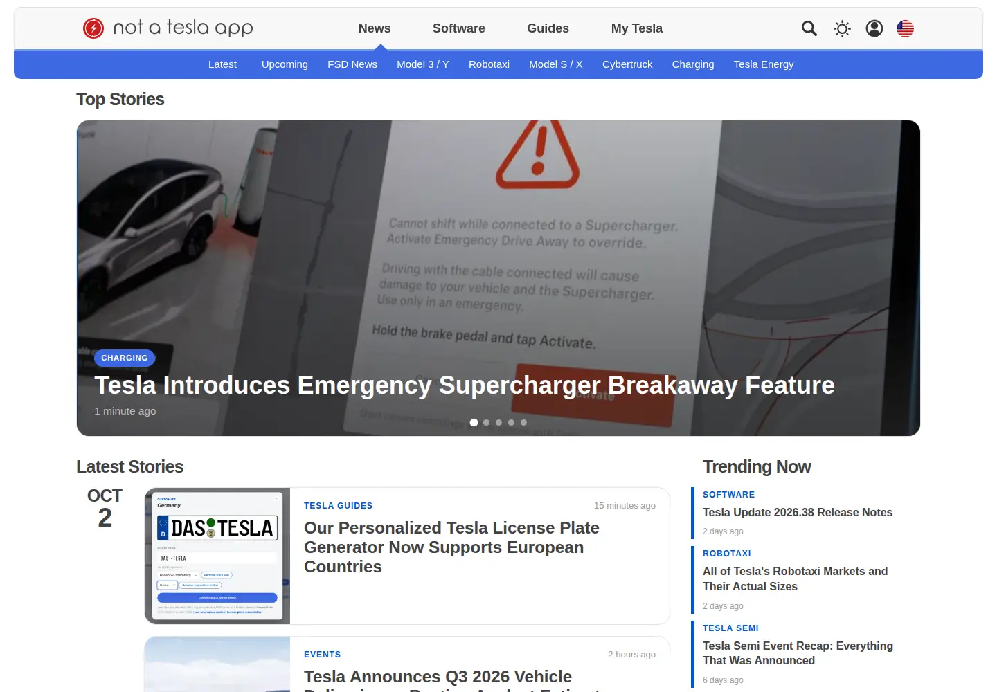 Screenshot of notateslaapp.com