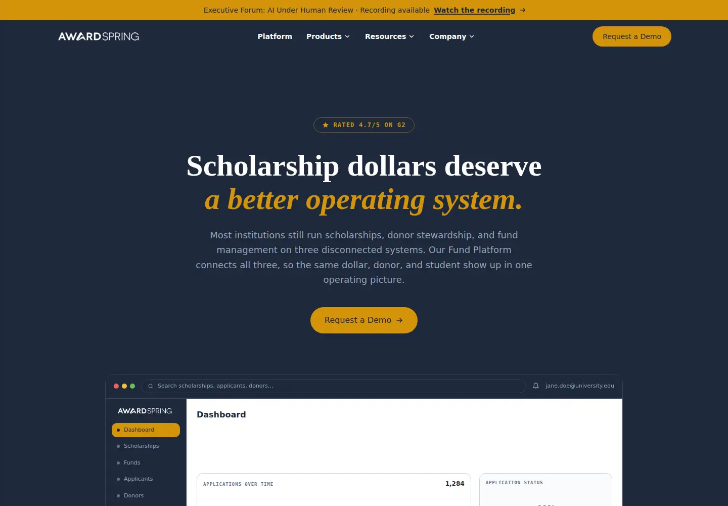 Screenshot of awardspring.com