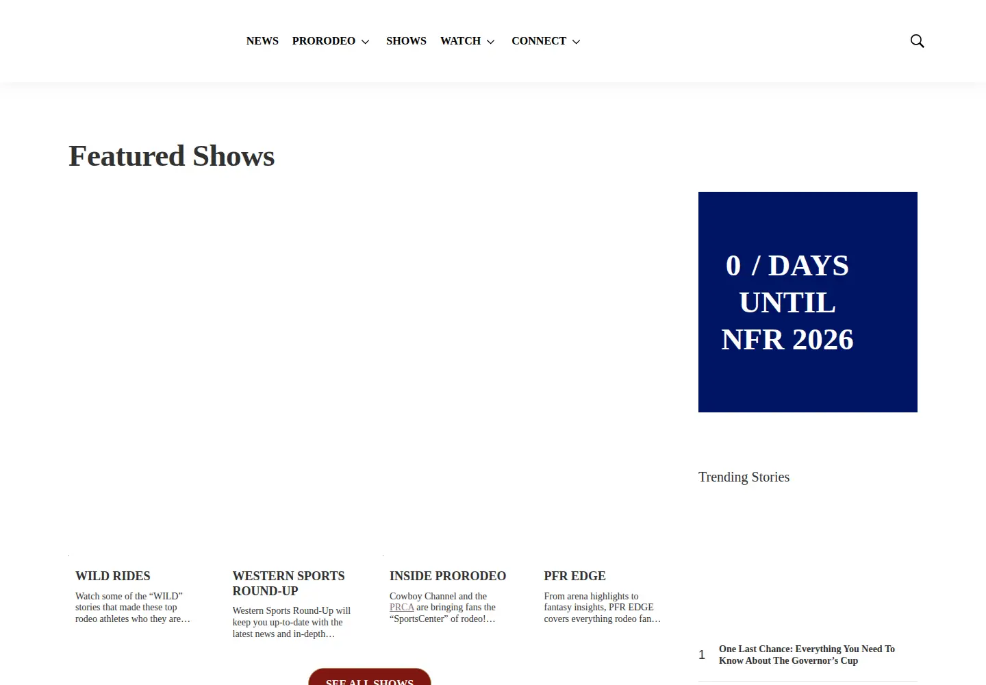 Screenshot of thecowboychannel.com