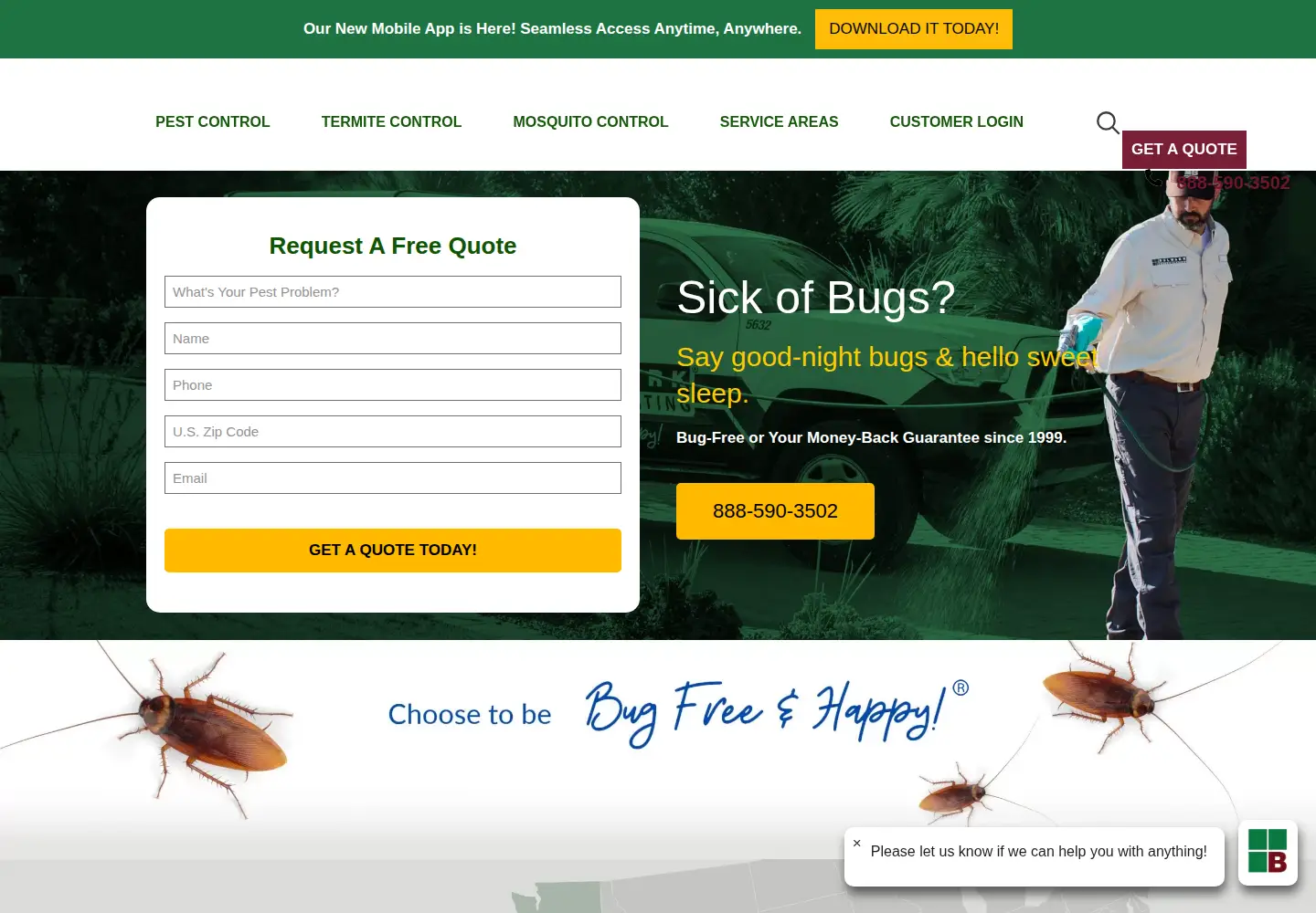 Captured homepage of bulwarkpestcontrol.com in the current scan