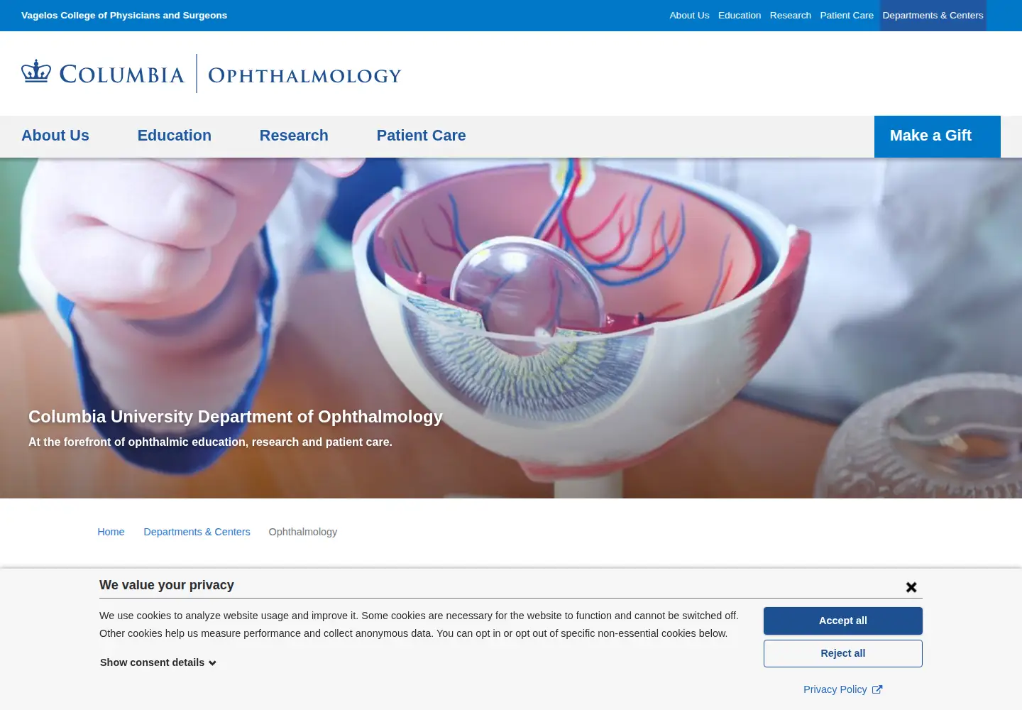 Screenshot of columbiaeye.org