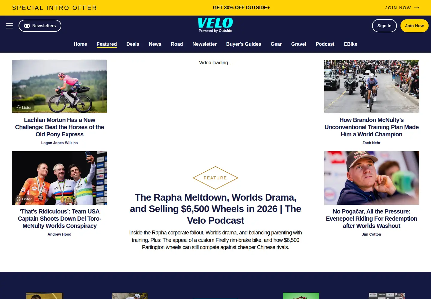 Screenshot of pelotonmagazine.com