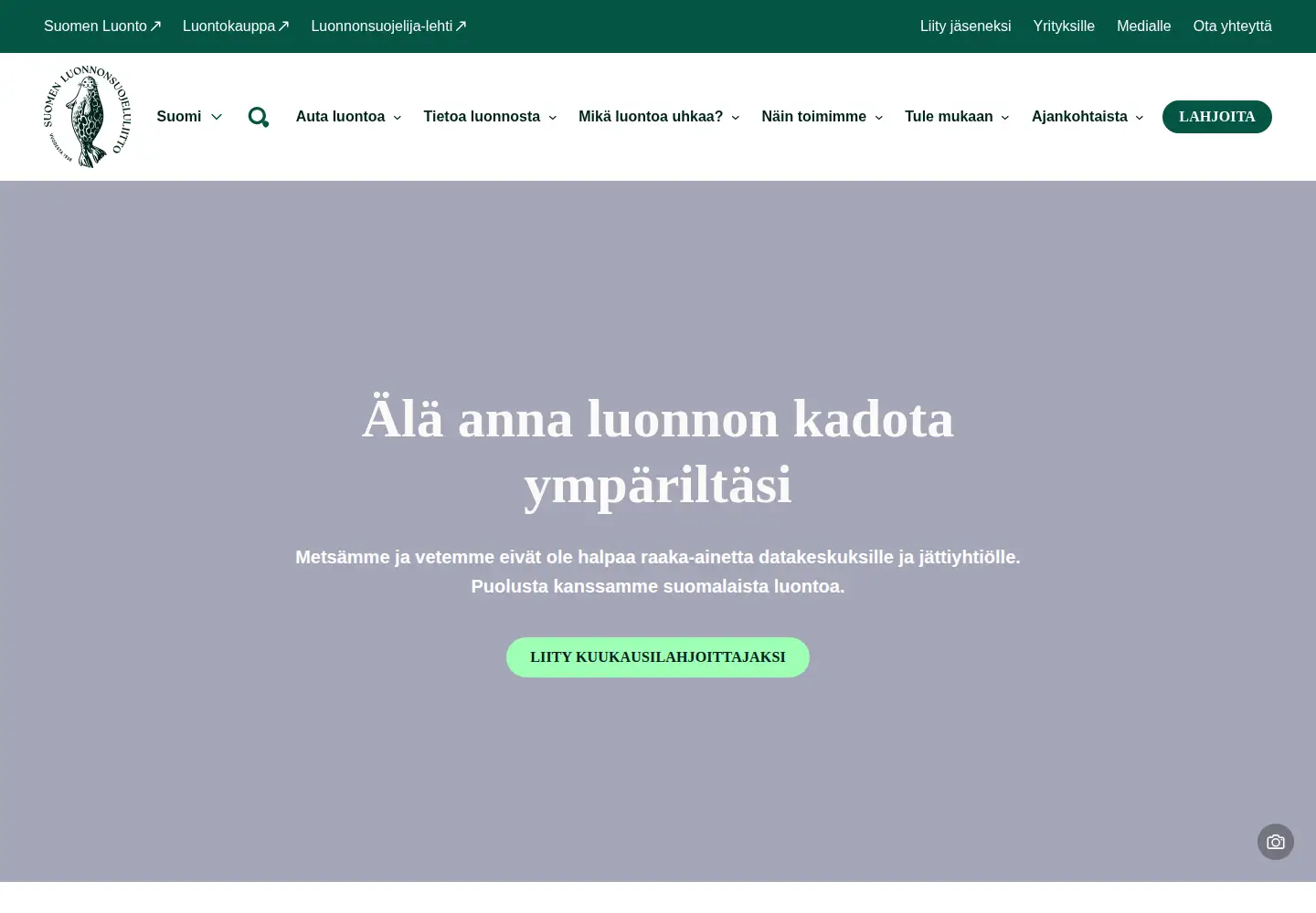 Captured homepage of sll.fi in the current scan