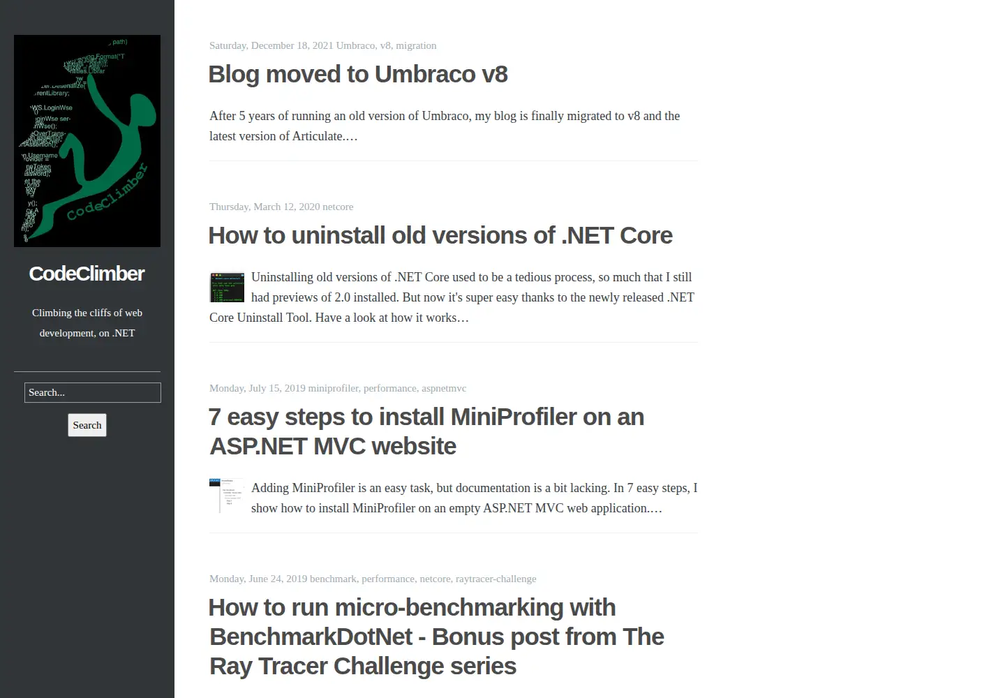 Screenshot of codeclimber.net.nz