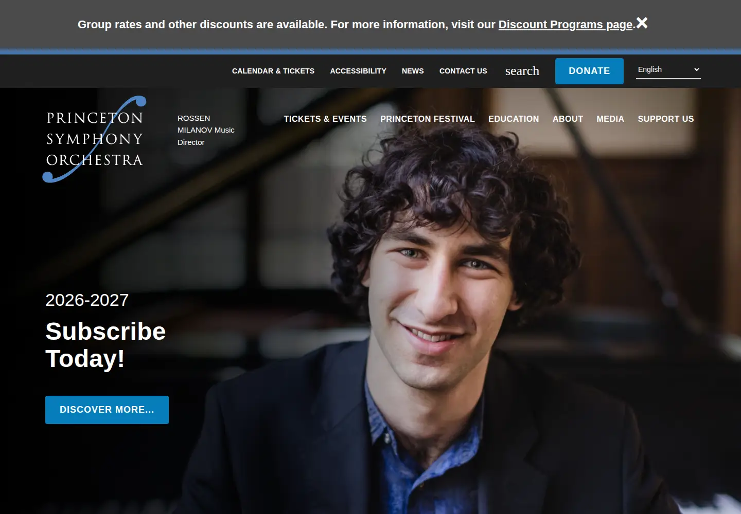 Screenshot of princetonsymphony.org