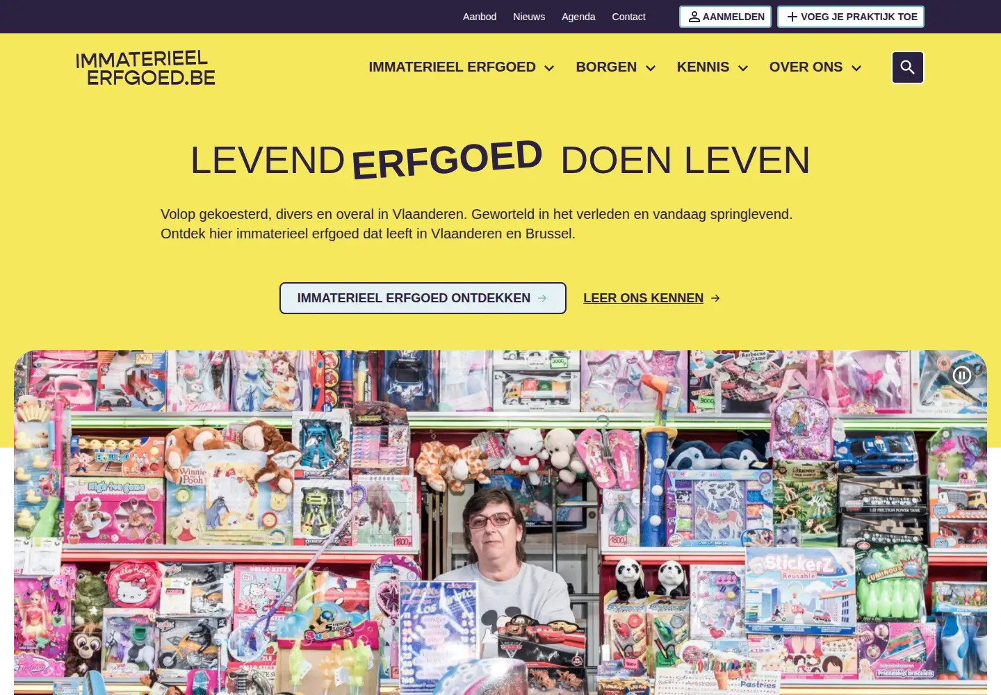 Screenshot of immaterieelerfgoed.be