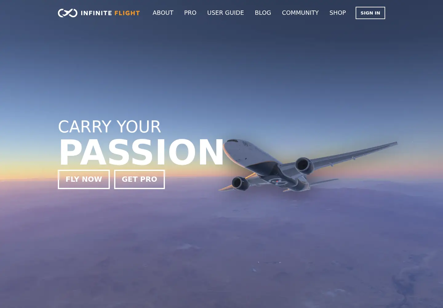 Screenshot of infiniteflight.com
