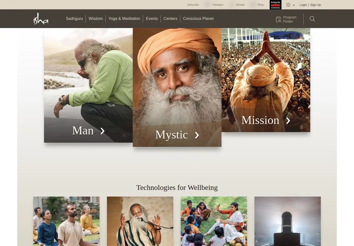 Screenshot of ishafoundation.org