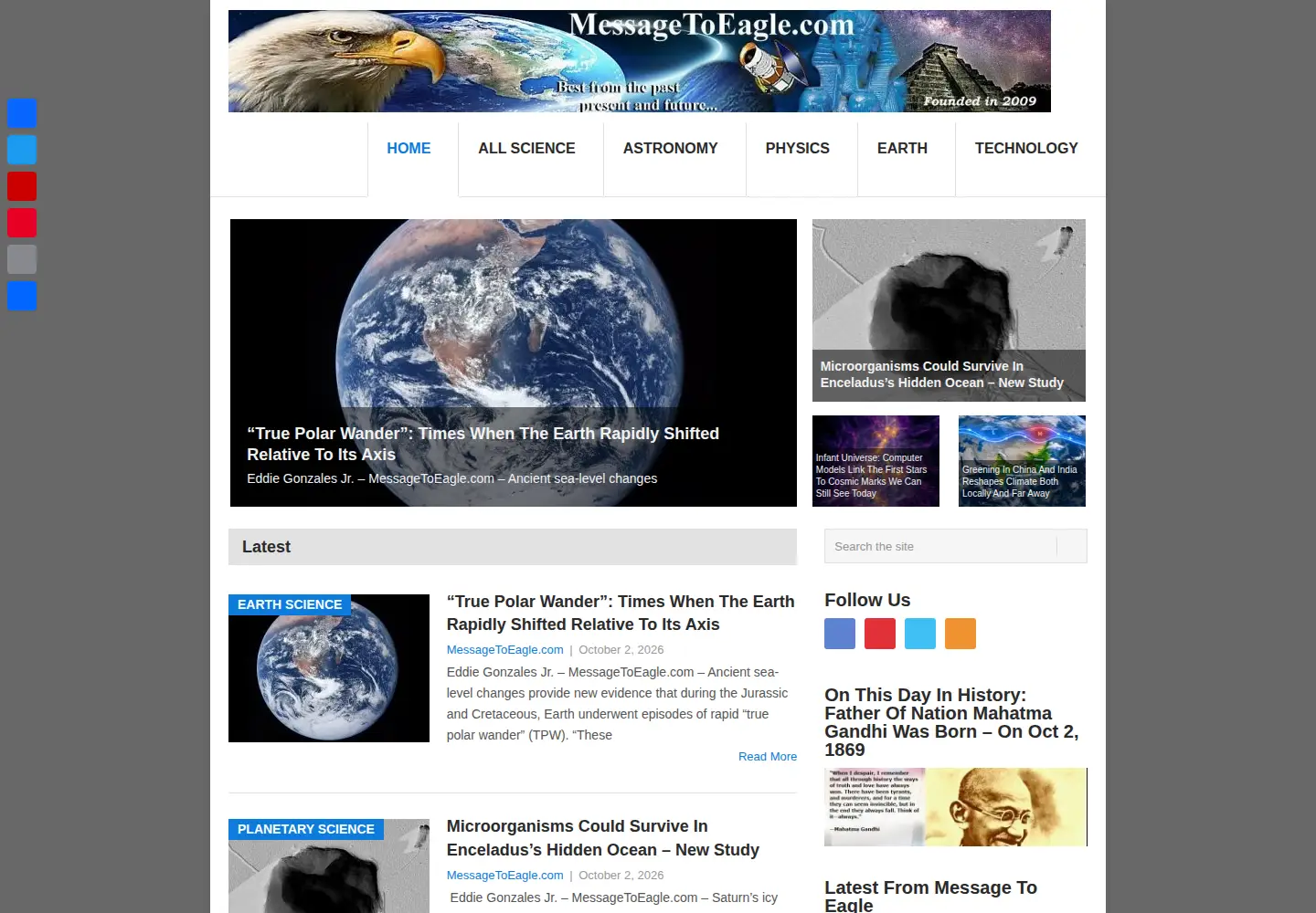 Screenshot of messagetoeagle.com