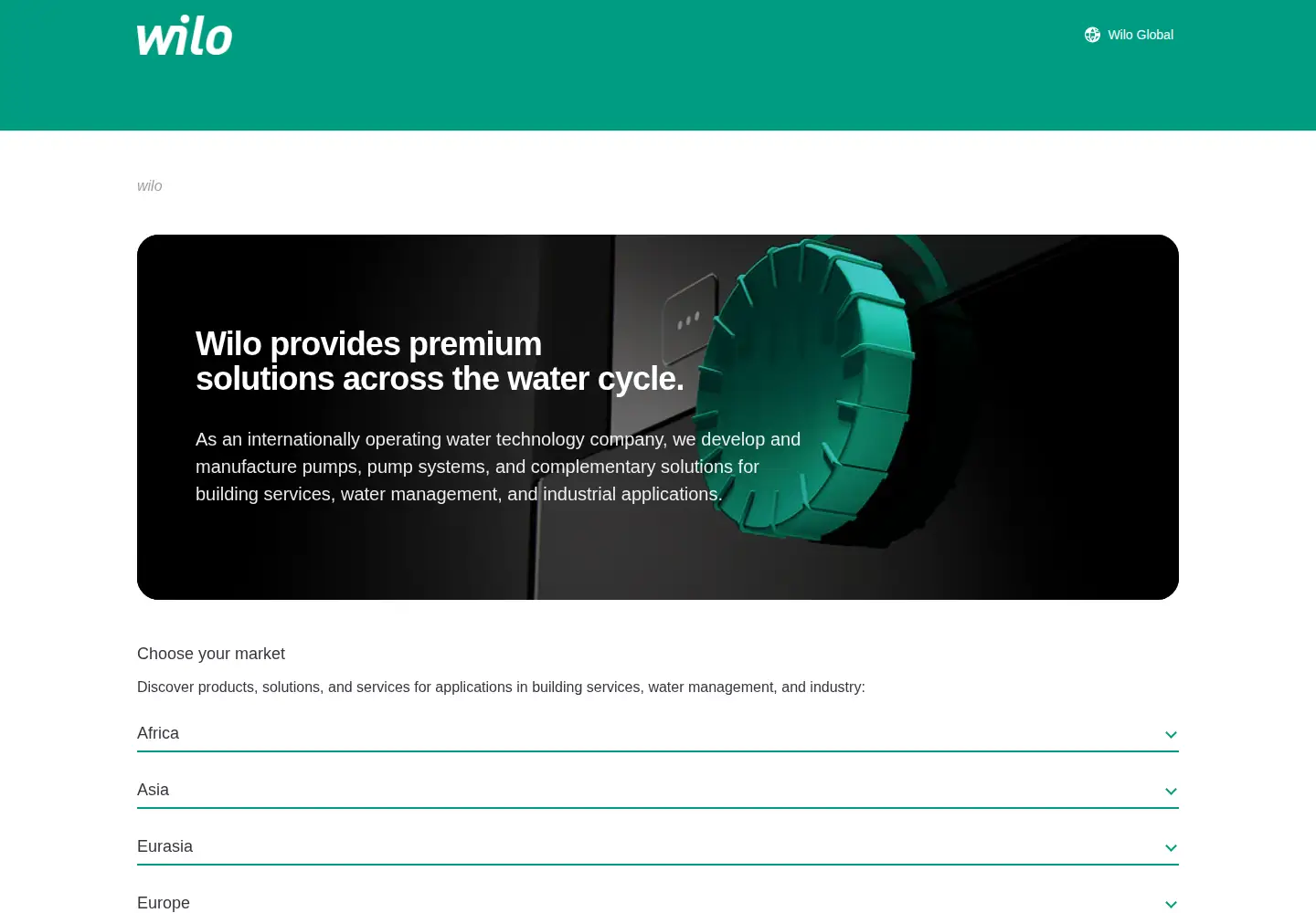 Screenshot of wilo.com