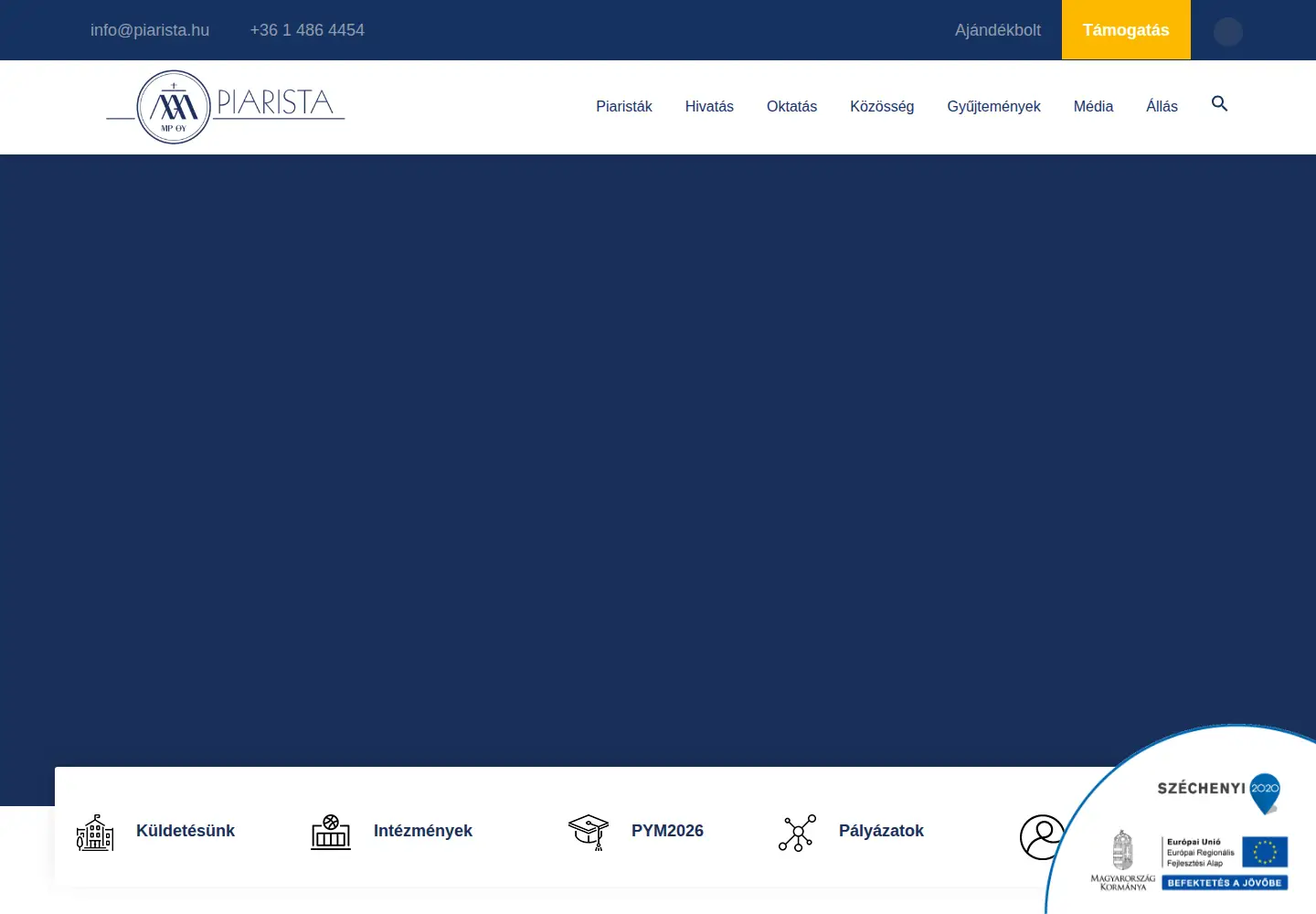 Screenshot of piarista.hu