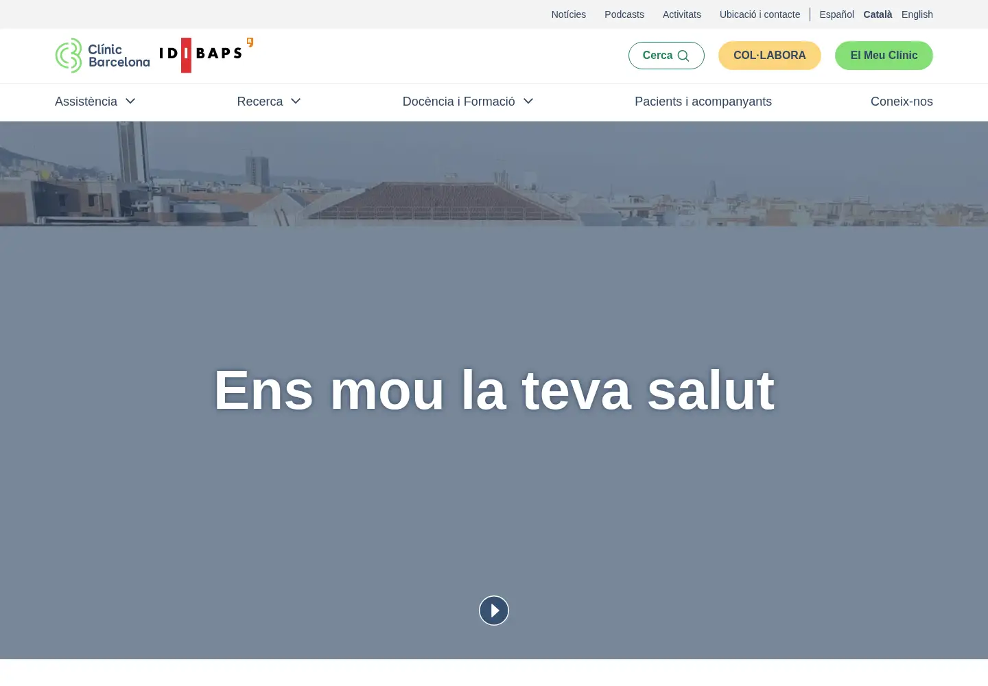 Screenshot of hospitalclinic.org