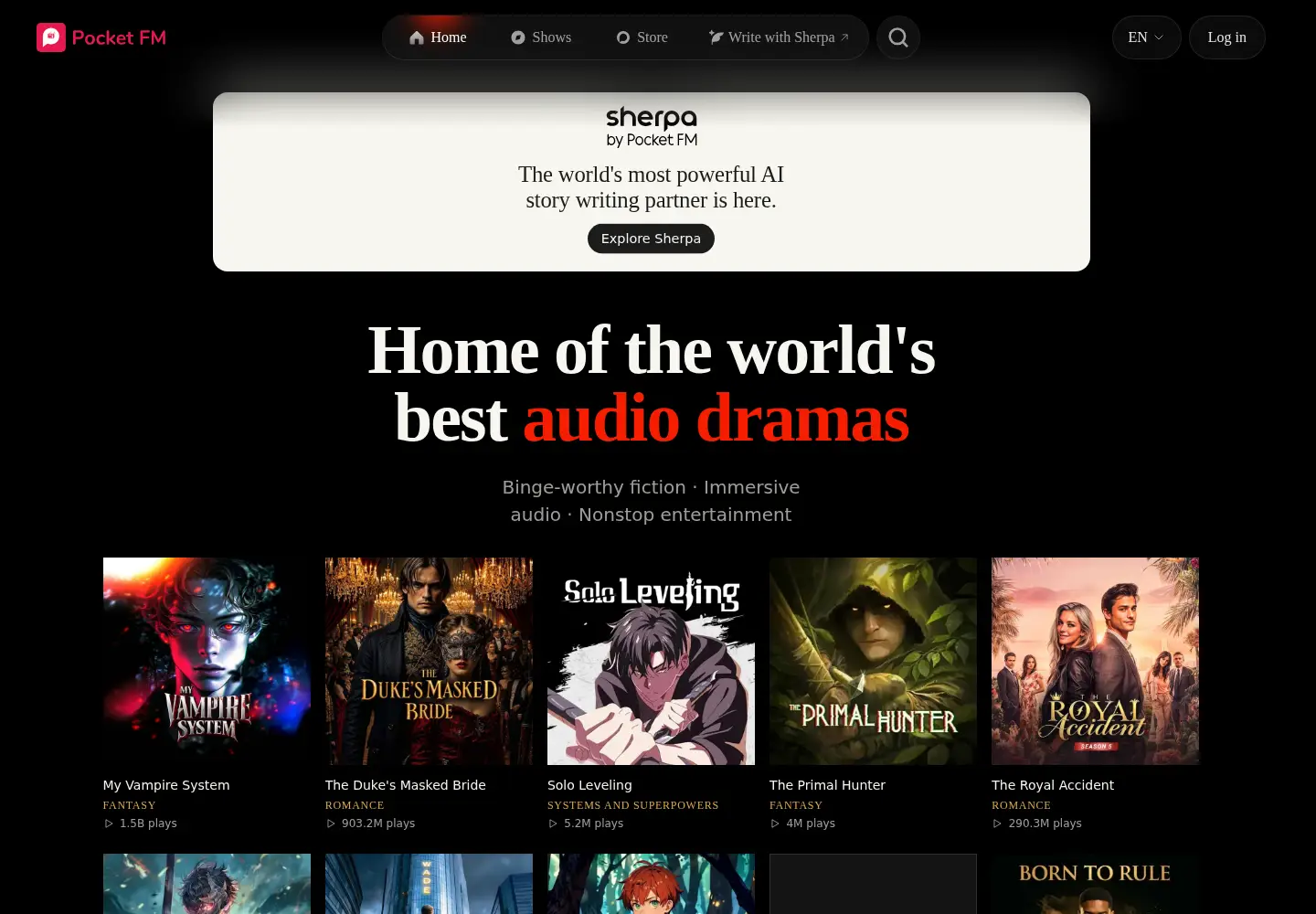 Screenshot of pocketfm.com