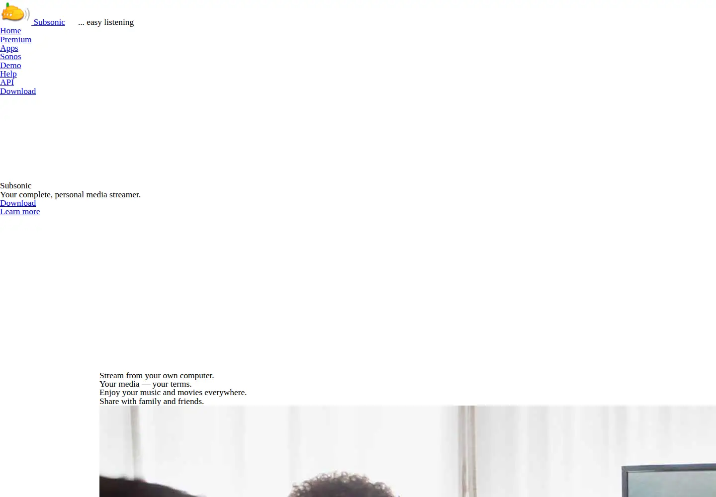 Screenshot of subsonic.org