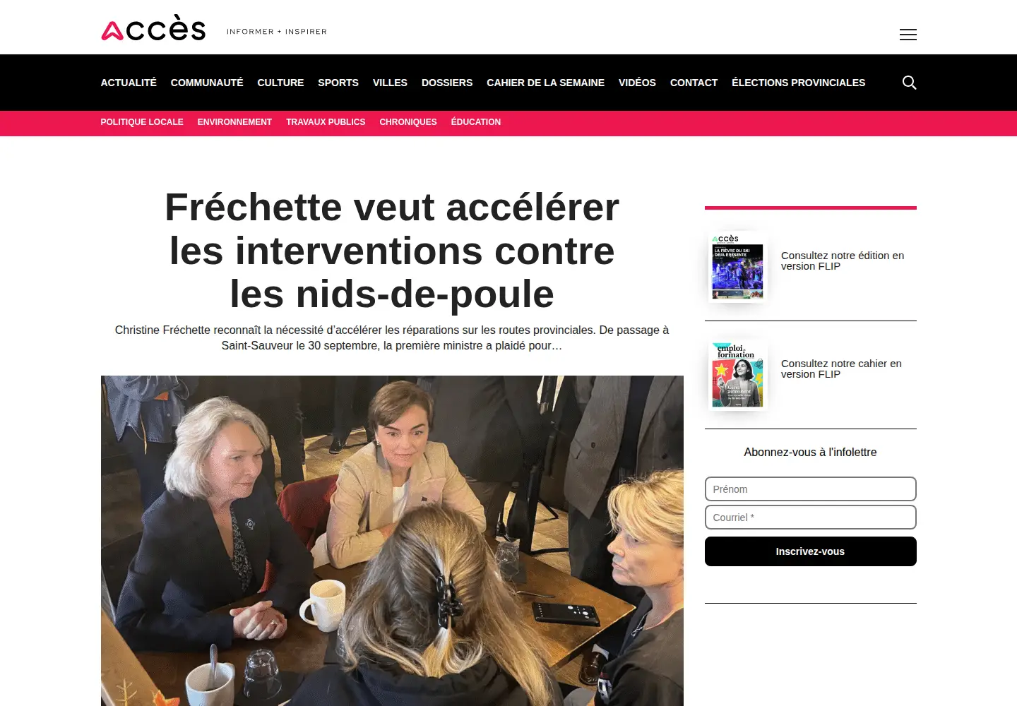 Screenshot of journalacces.ca