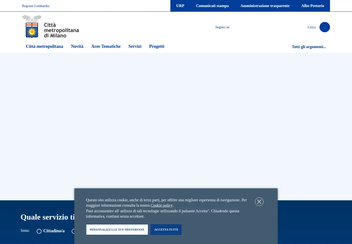 Screenshot of cittametropolitana.mi.it