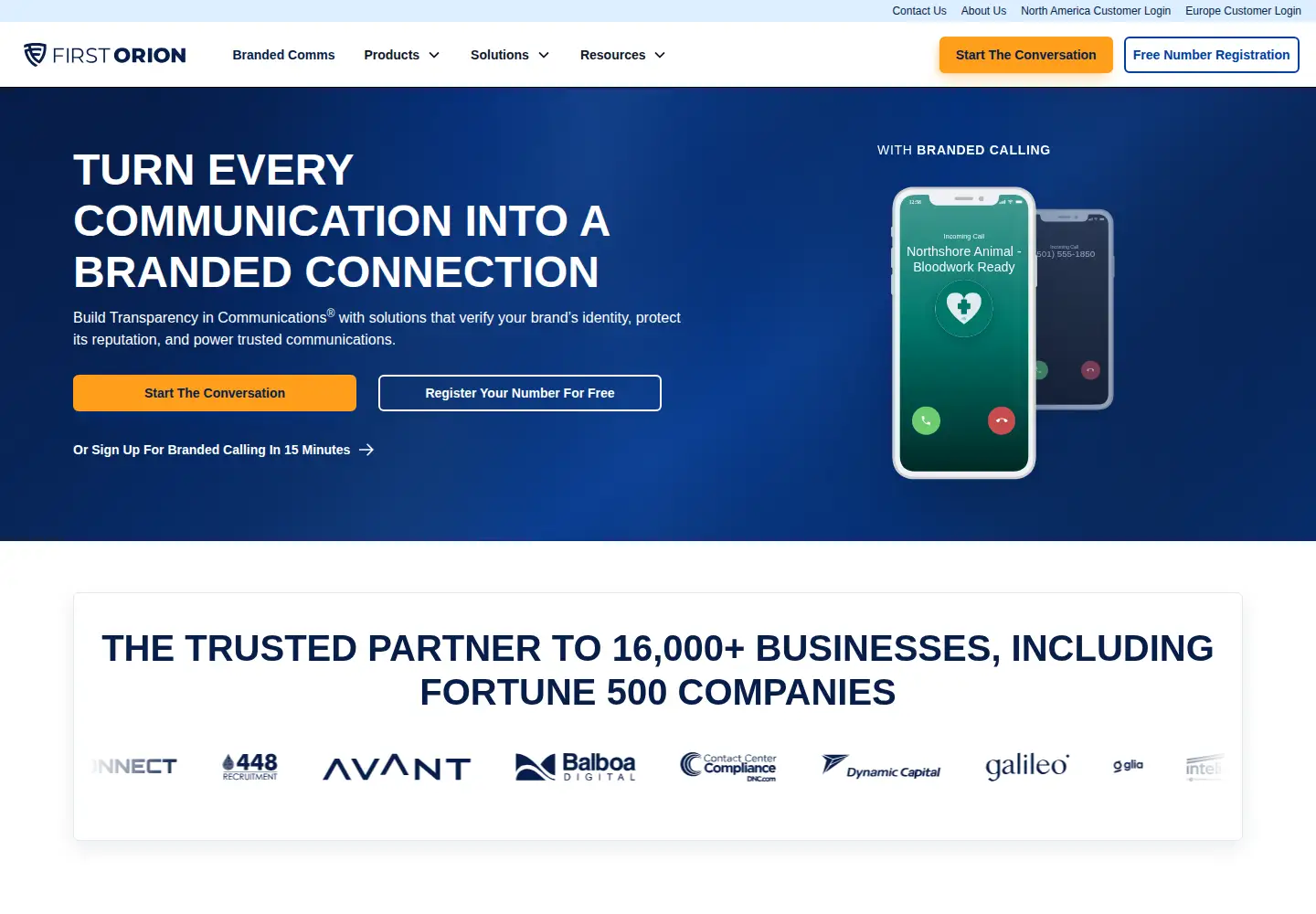 Screenshot of firstorion.com
