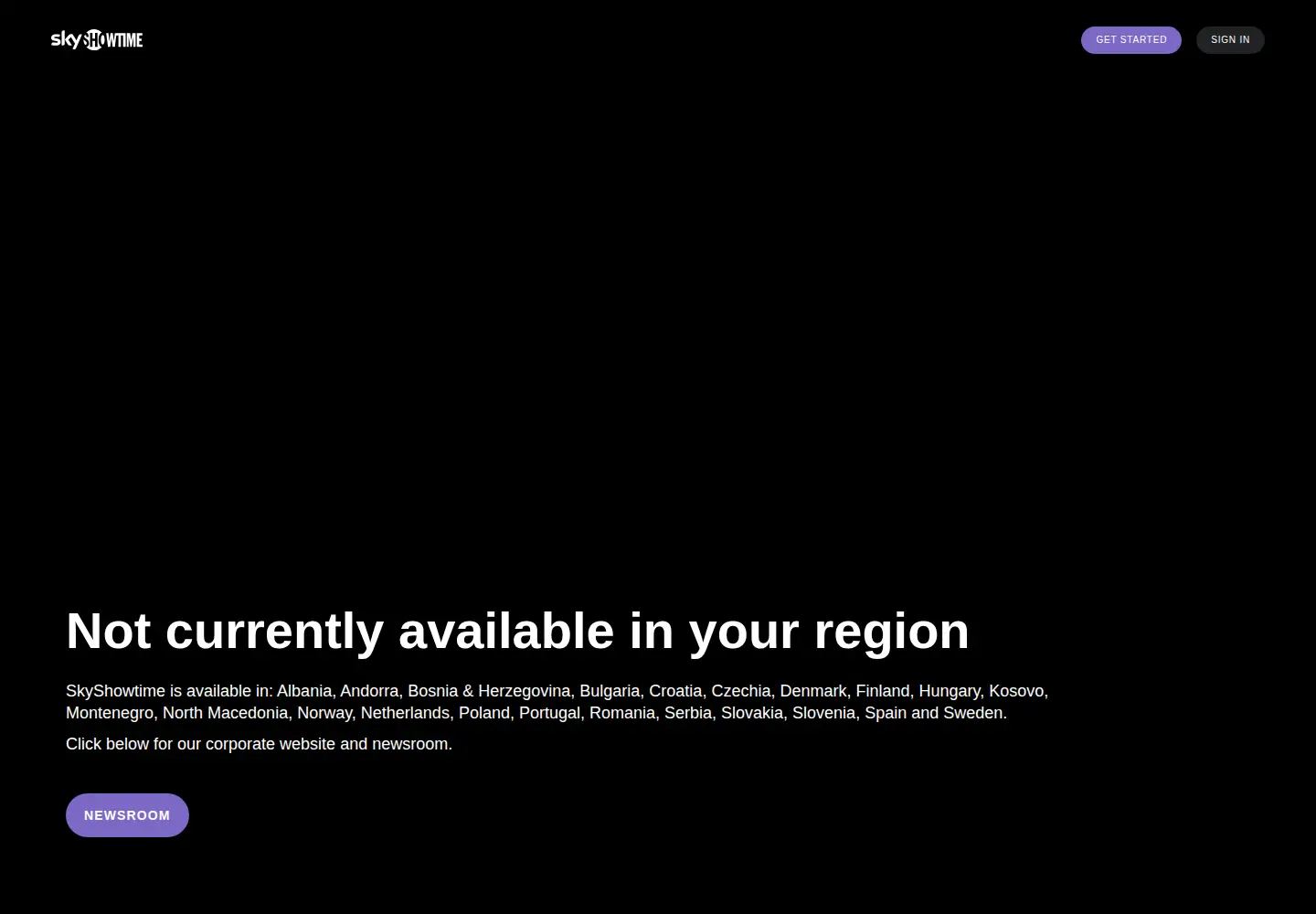 Screenshot of skyshowtime.com
