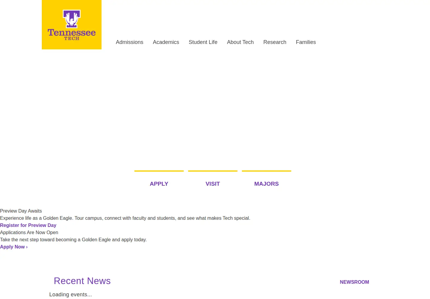 Screenshot of tntech.edu