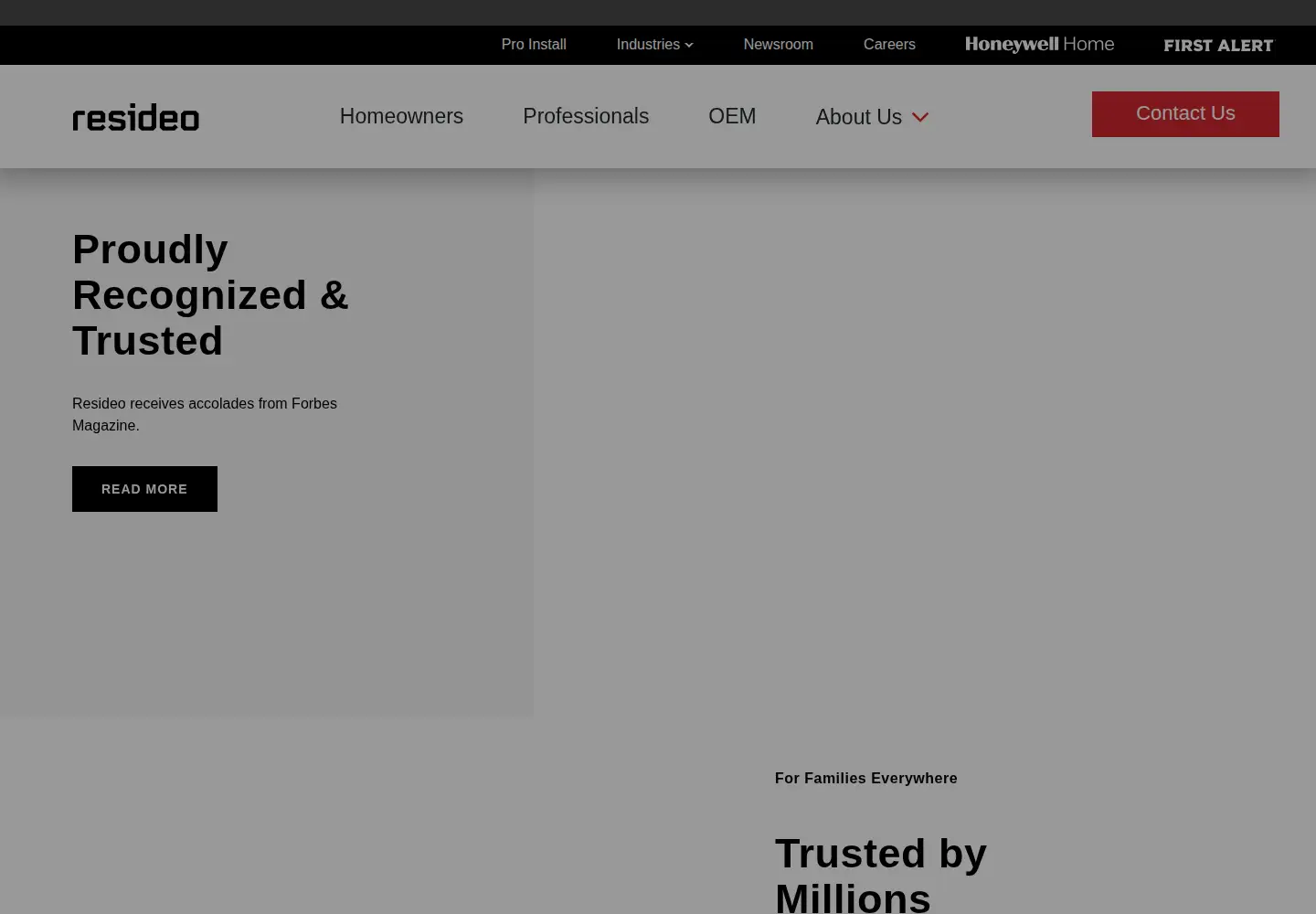Screenshot of resideo.com