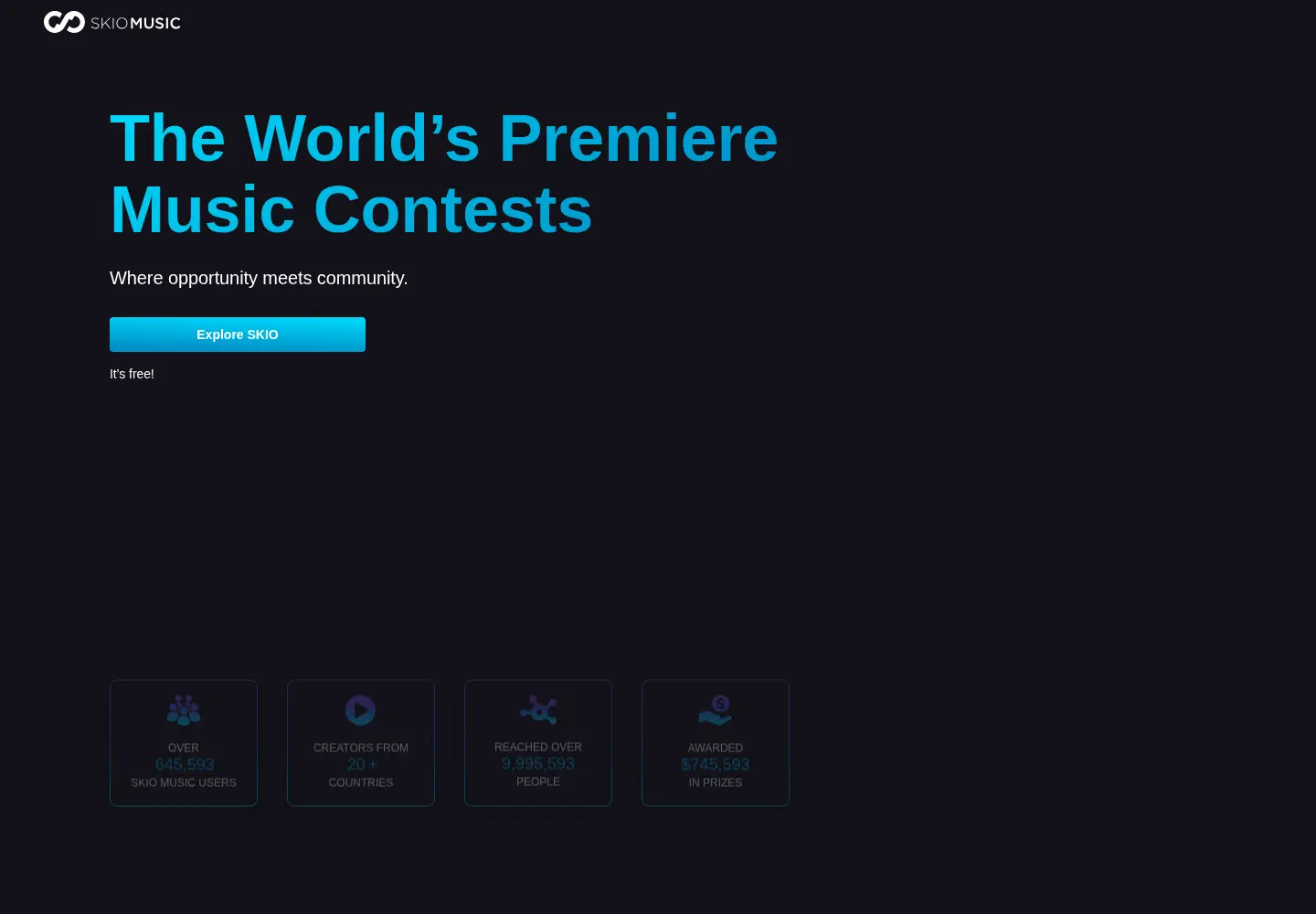 Screenshot of skiomusic.com
