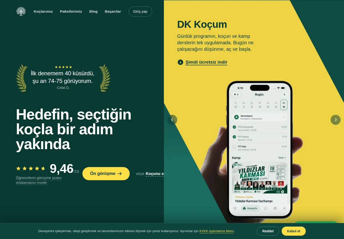 Screenshot of derecekampusu.com