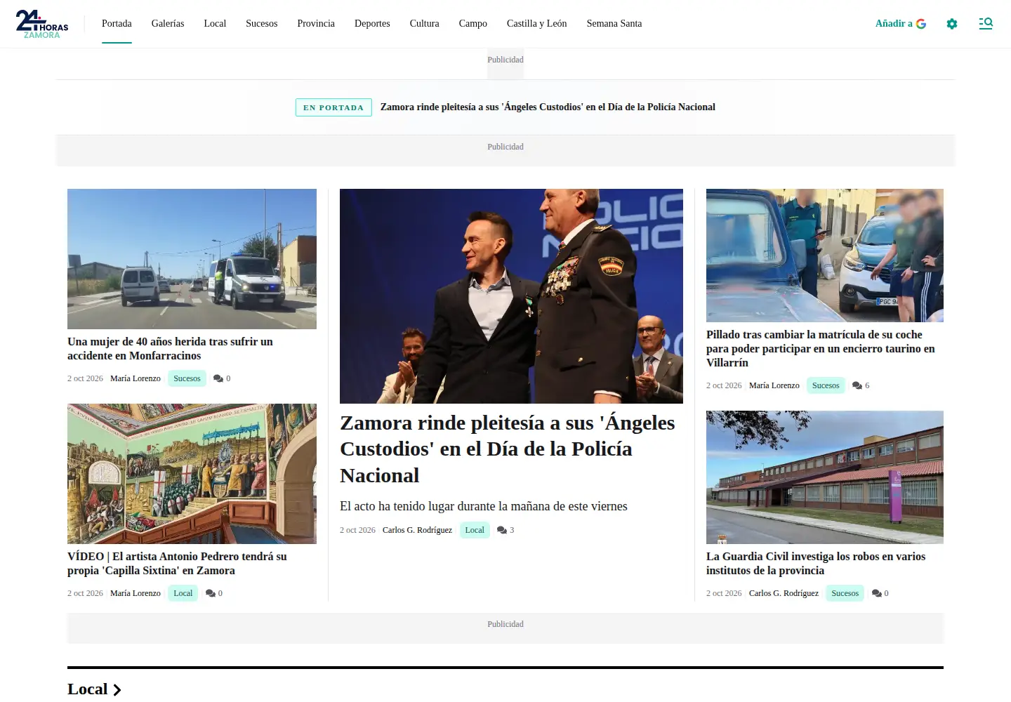 Screenshot of zamora24horas.com