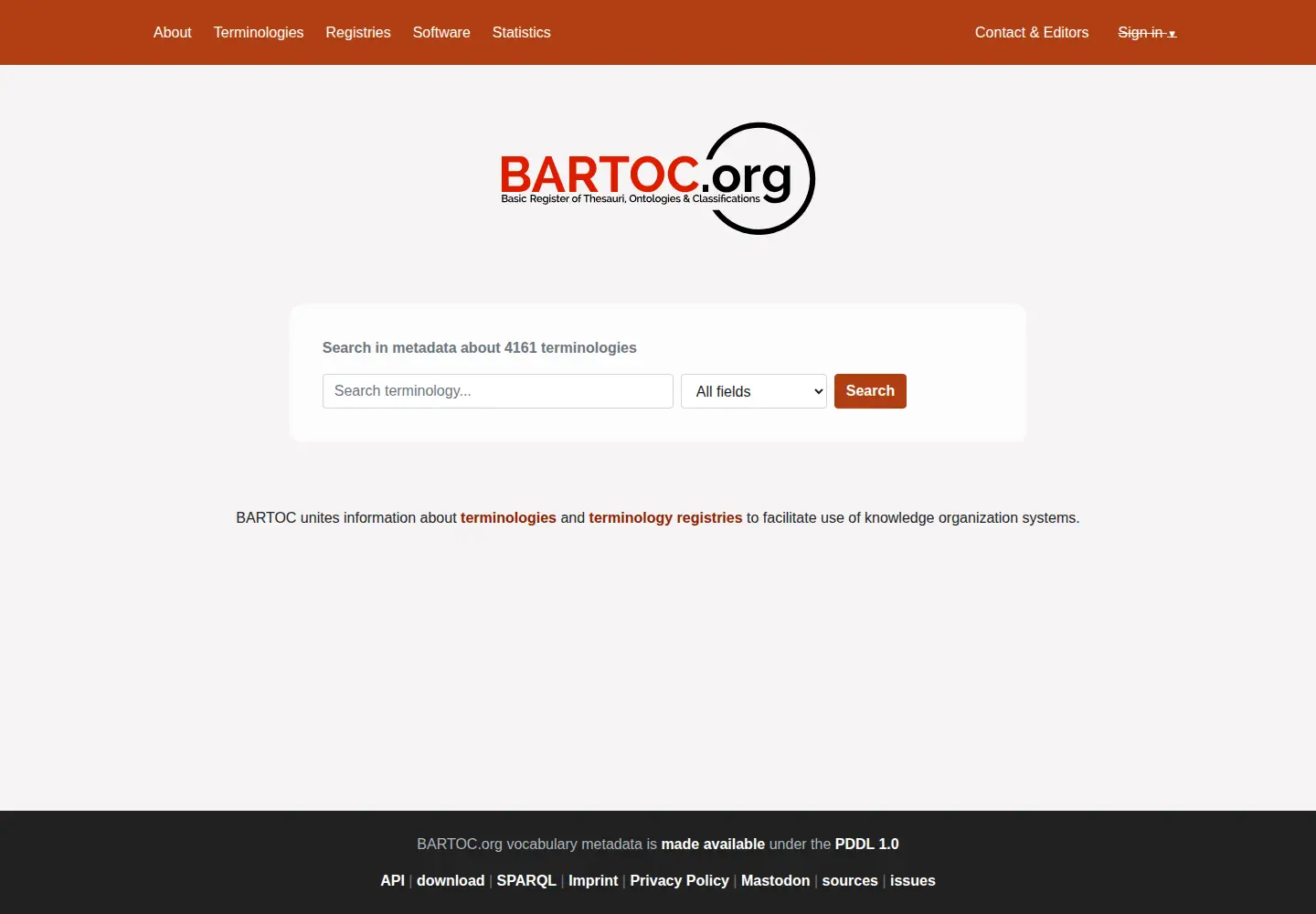 Screenshot of bartoc.org