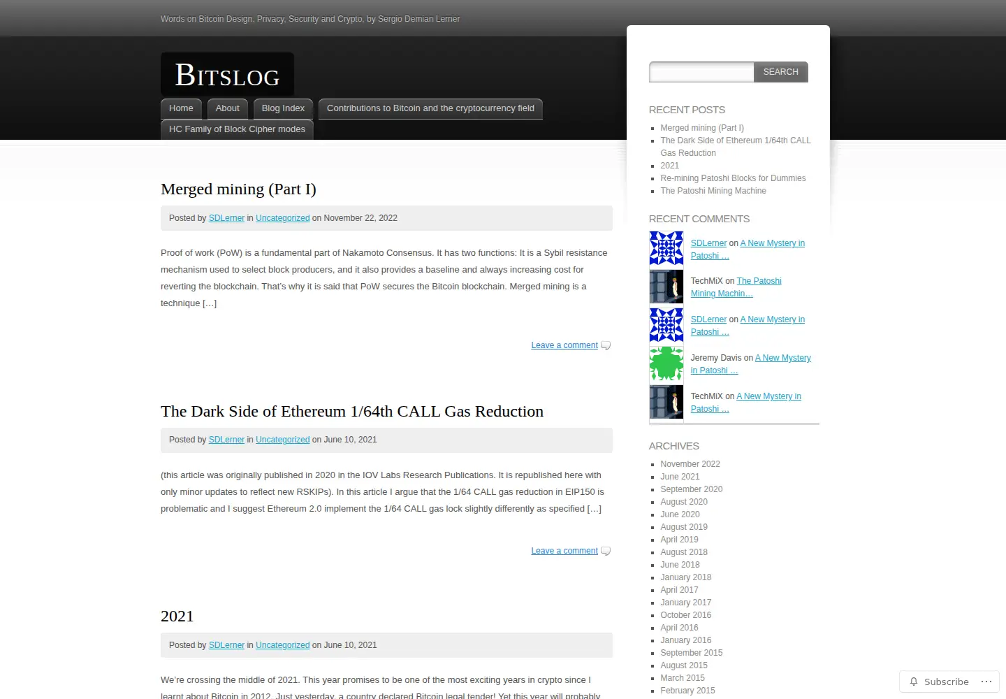 Screenshot of bitslog.com